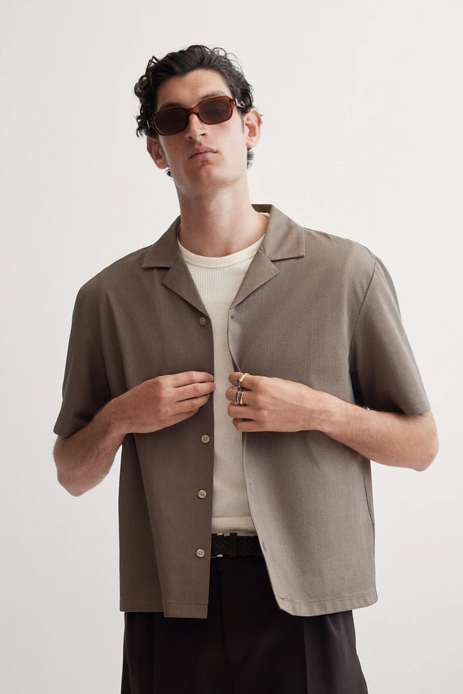 Regular Fit Ribbed resort shirt