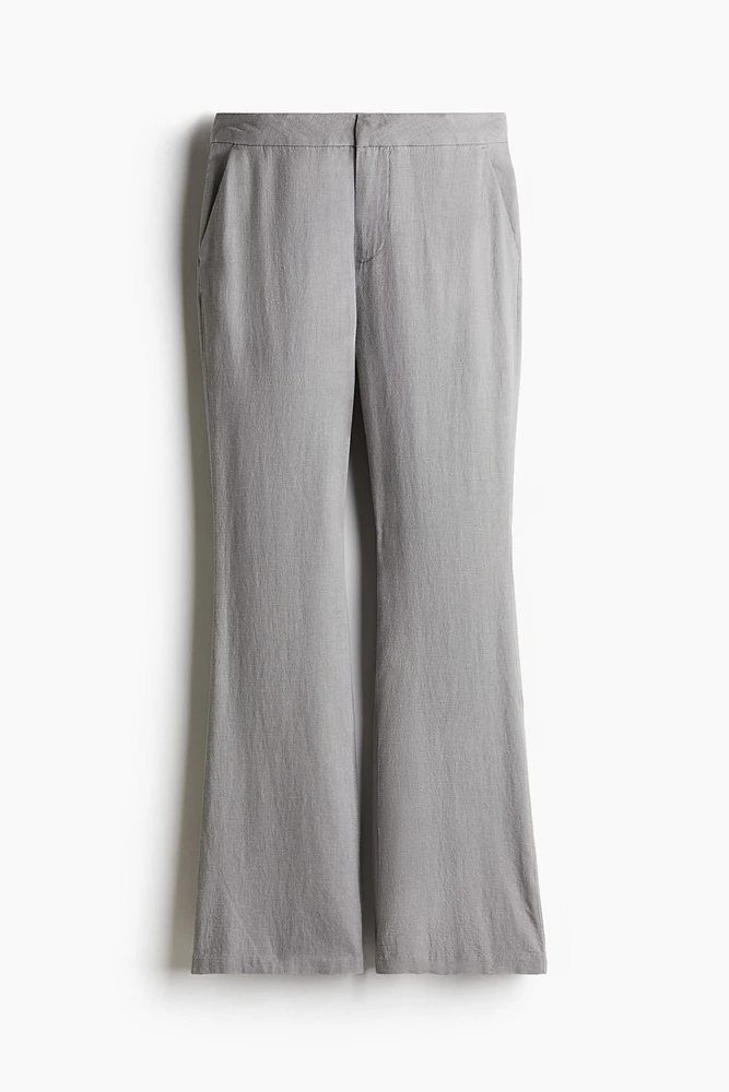 Linen-Blend Dress Pants