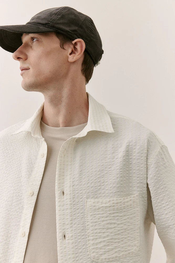 Cotton-Blend Seersucker Shirt