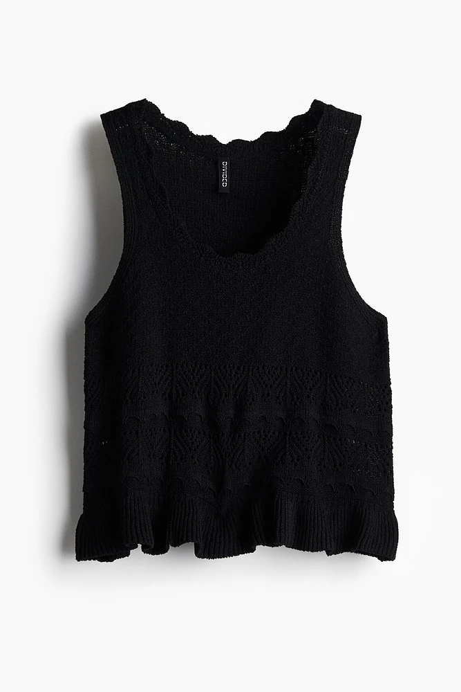 Crochet-Look Sleeveless Top