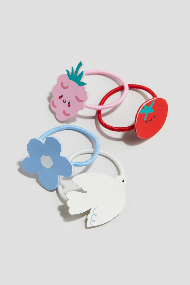 4-Pack Appliquéd Hair Elastics