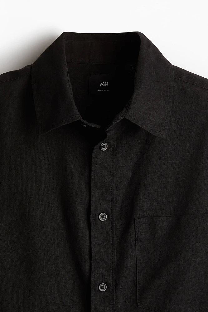 Regular-Fit Linen-Blend Shirt