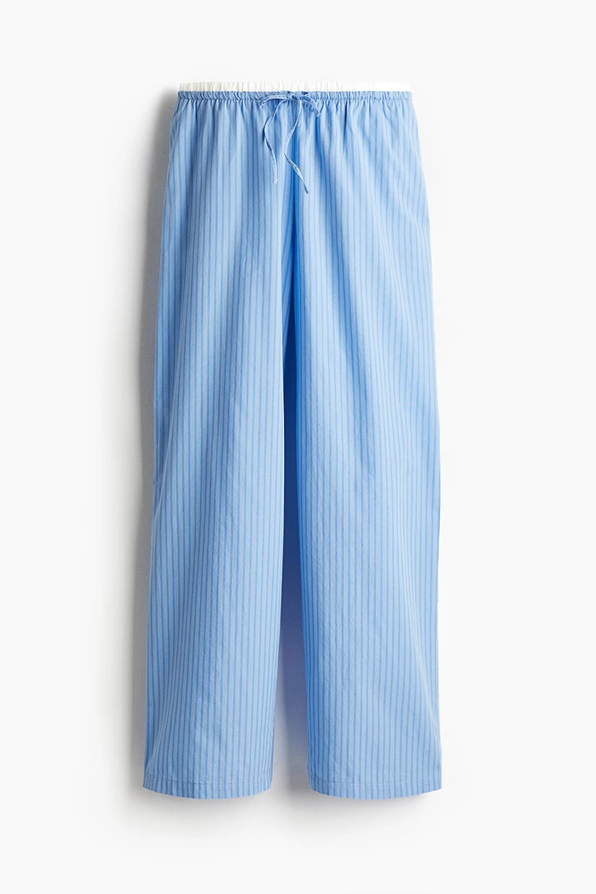 Double-Waistband Poplin Drawstring Pants