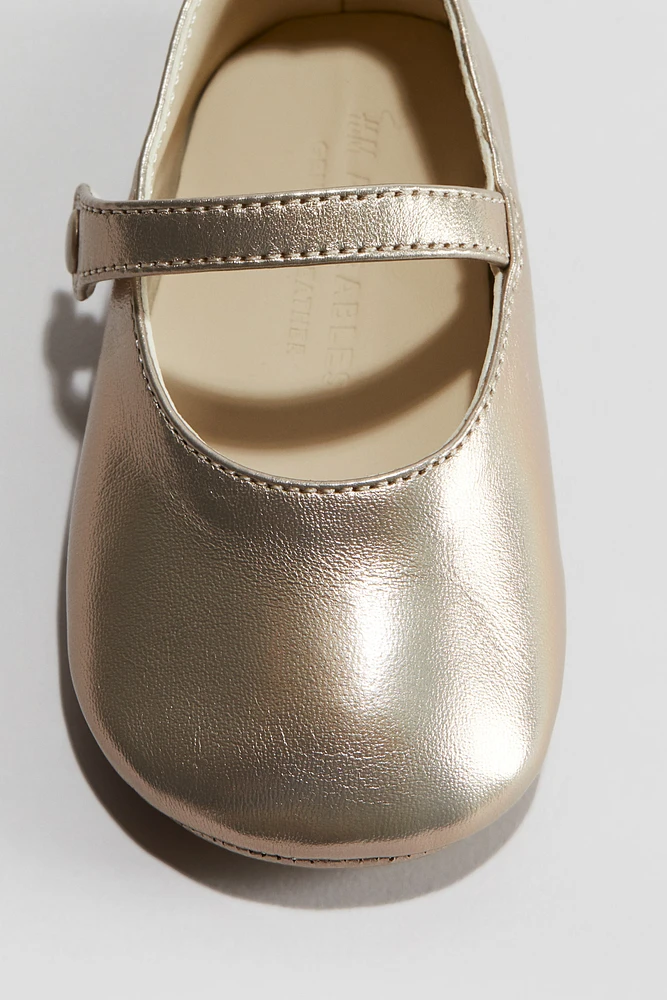 Leather soft-sole ballet pumps