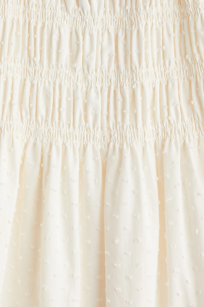Smocked-Bodice Cotton Dress