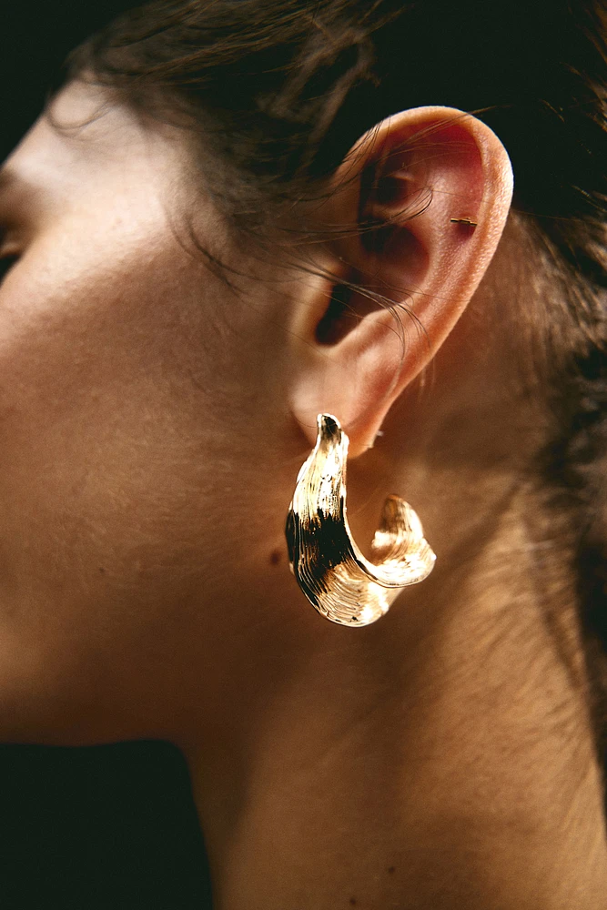 Organic-shaped Hoop Earrings