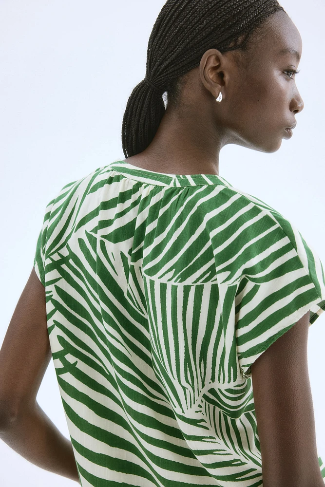 Band-Collar Blouse