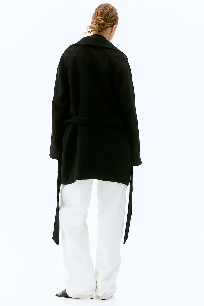 Tie-Belt Felted Coat