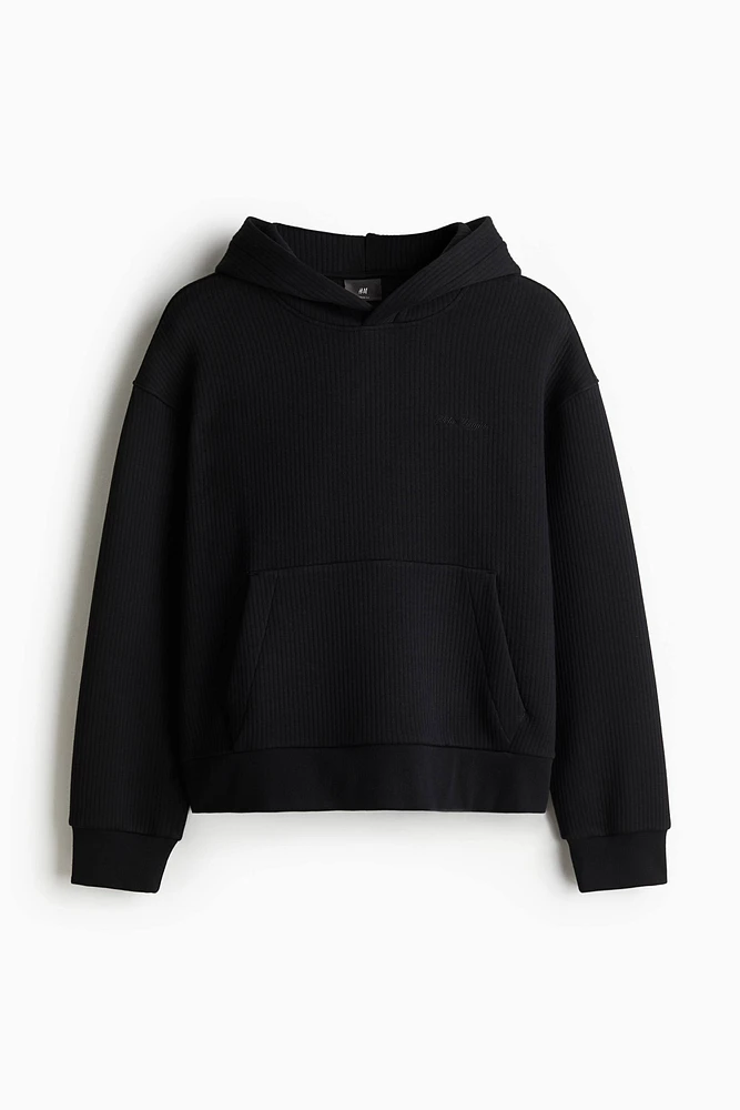 Loose Fit Ribbed Hoodie