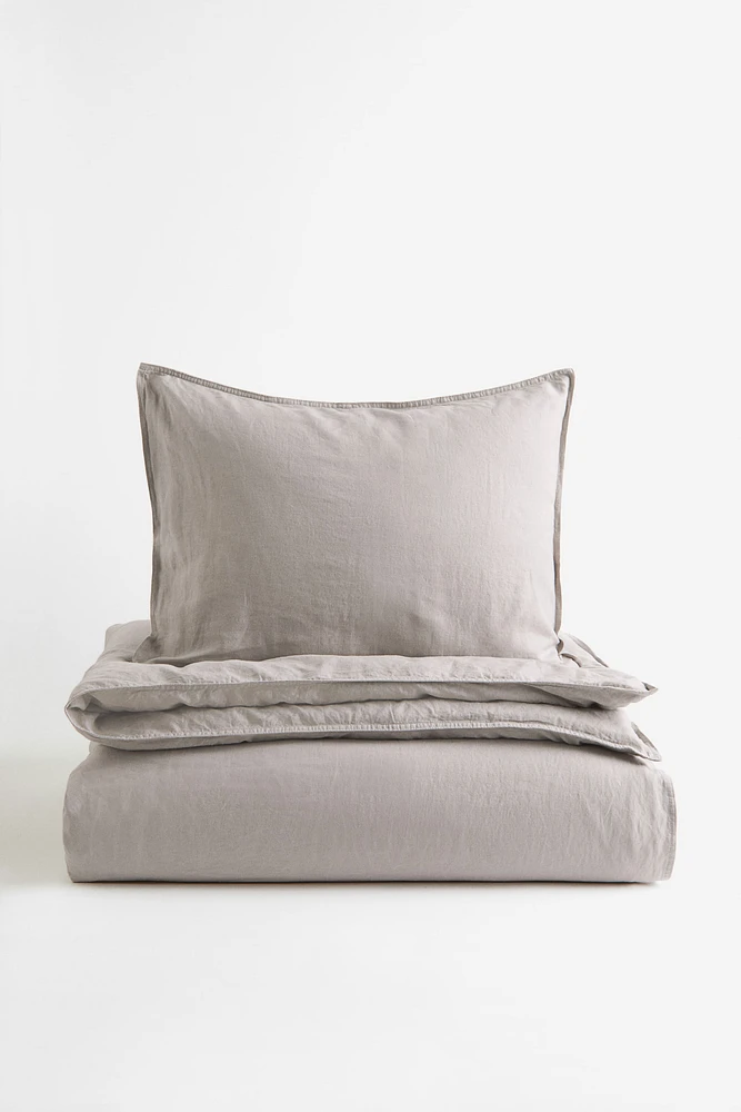 Enveloppe de couette lit simple en lin mélangé