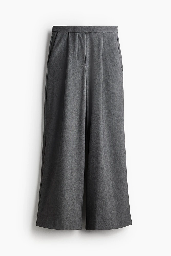 Wide-Leg Twill Pants