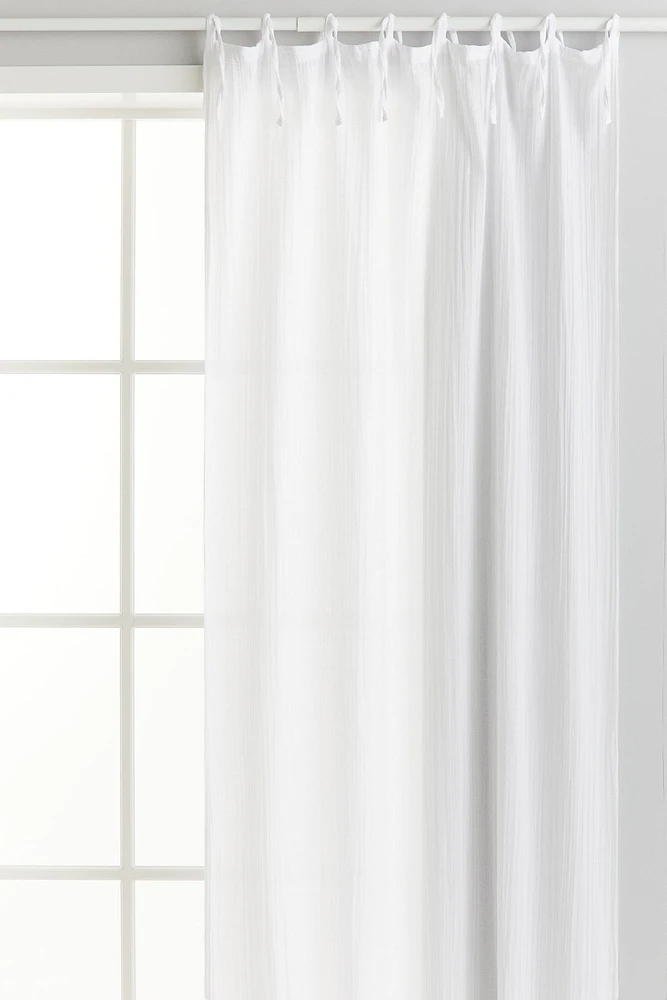 Wide Cotton Muslin Curtain Panel