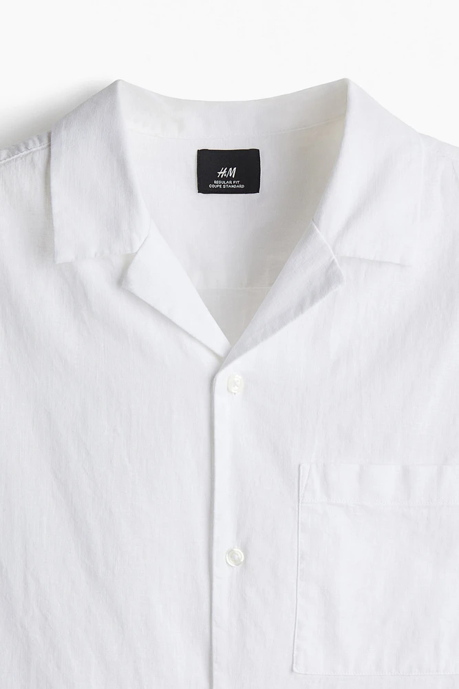 Chemise classique en lin mélangé