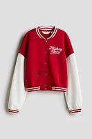 Printed Sweatshirt Baseball Jacket