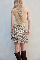 Flounced Mini Skirt