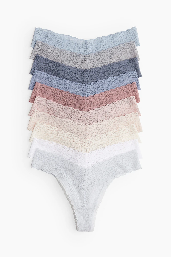 Lot de 10 culottes Thong en dentelle