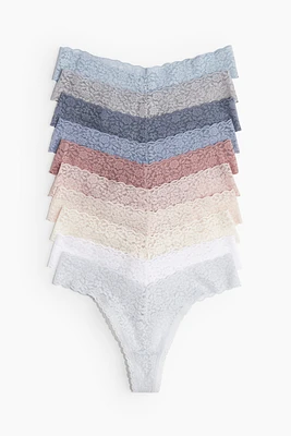 Lot de 10 culottes Thong en dentelle