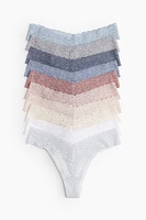 Lot de 10 culottes Thong en dentelle