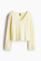 Fine-Knit V-Neck Sweater