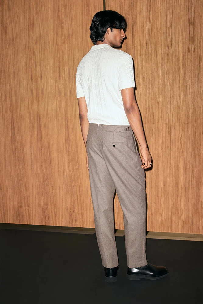 Regular-Fit Cable-Knit Polo Shirt