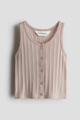 Pointelle jersey vest top