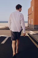 Regular-Fit Linen Shorts