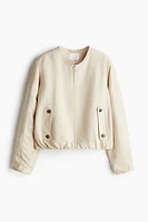 Linen-Blend Bomber Jacket