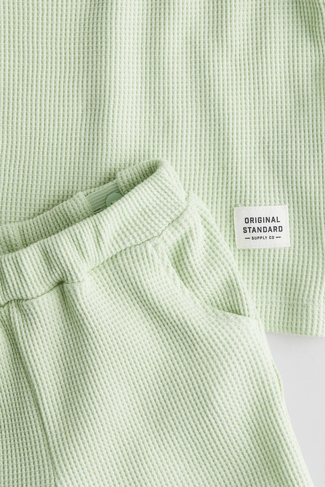 2-Piece Waffled Jersey Set