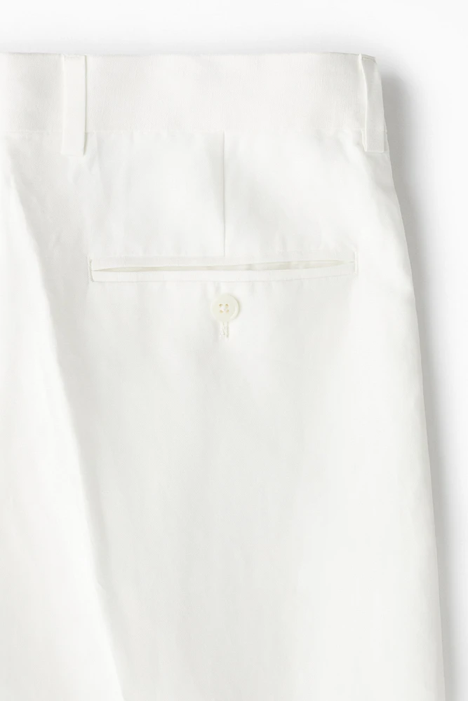Regular-Fit Linen-Blend Suit Pants
