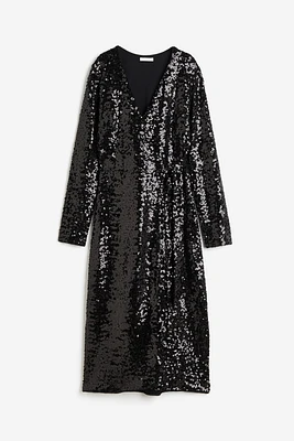 Sequined Wrap Dress