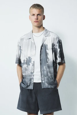 Loose-Fit Mesh Resort Shirt
