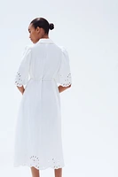 Robe chemisier avec broderie anglaise