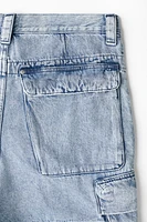 Short cargo Coupe Ample en denim