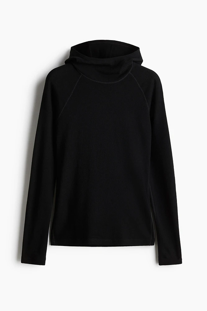 Wool Hooded Sports Top