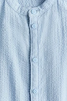 Short-sleeved Band-collar Shirt