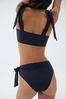 Tie-Detail High Waist Bikini Bottoms