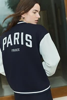 Motif-Detail Baseball Jacket
