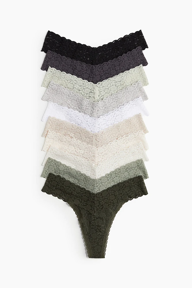Lot de 10 culottes Thong en dentelle