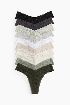 Lot de 10 culottes Thong en dentelle