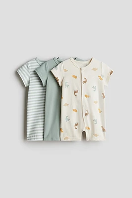 3-pack Cotton Pajama Jumpsuits