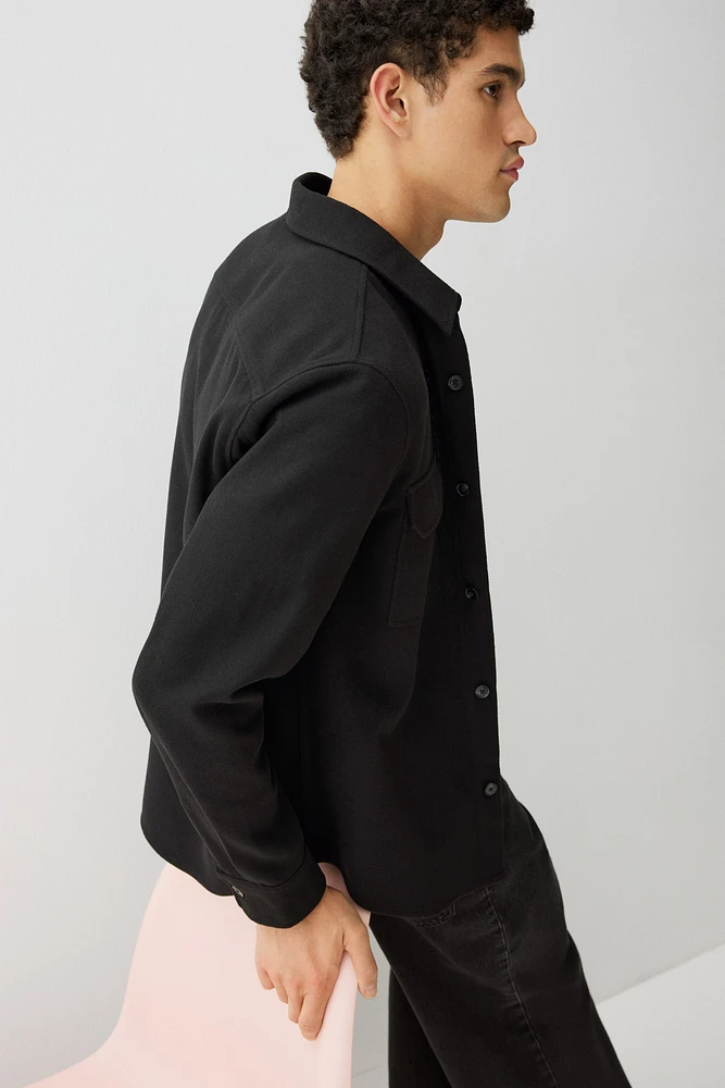 Regular Fit Felted Overshirt