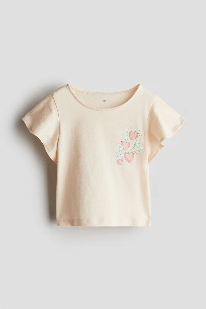 Flutter-Sleeved Cotton Top