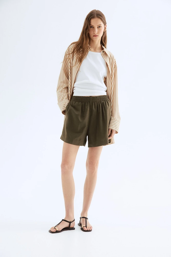 Linen-Blend Shorts