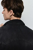 Loose-Fit Short-Sleeved Denim Shirt