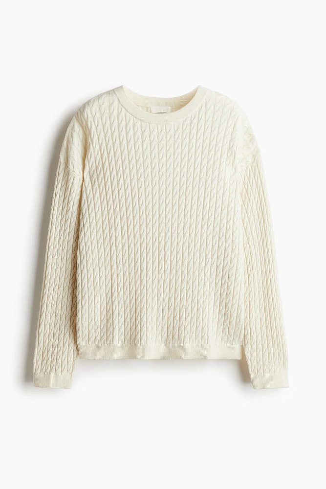 Cable-Knit Cashmere-Blend Sweater