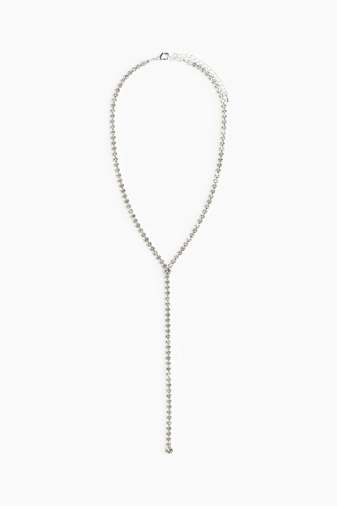 Rhinestone Lariat Necklace