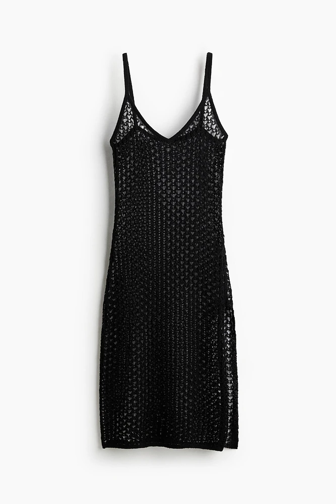 Hole-Knit Mini Beach Dress