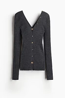 Statement-Button Wool Cardigan