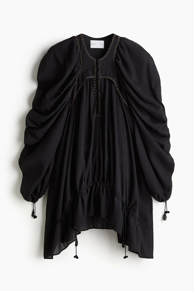 Robe en coton froissé