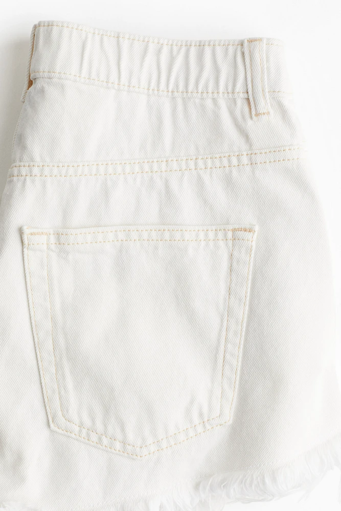 Frayed-Edge Denim Shorts